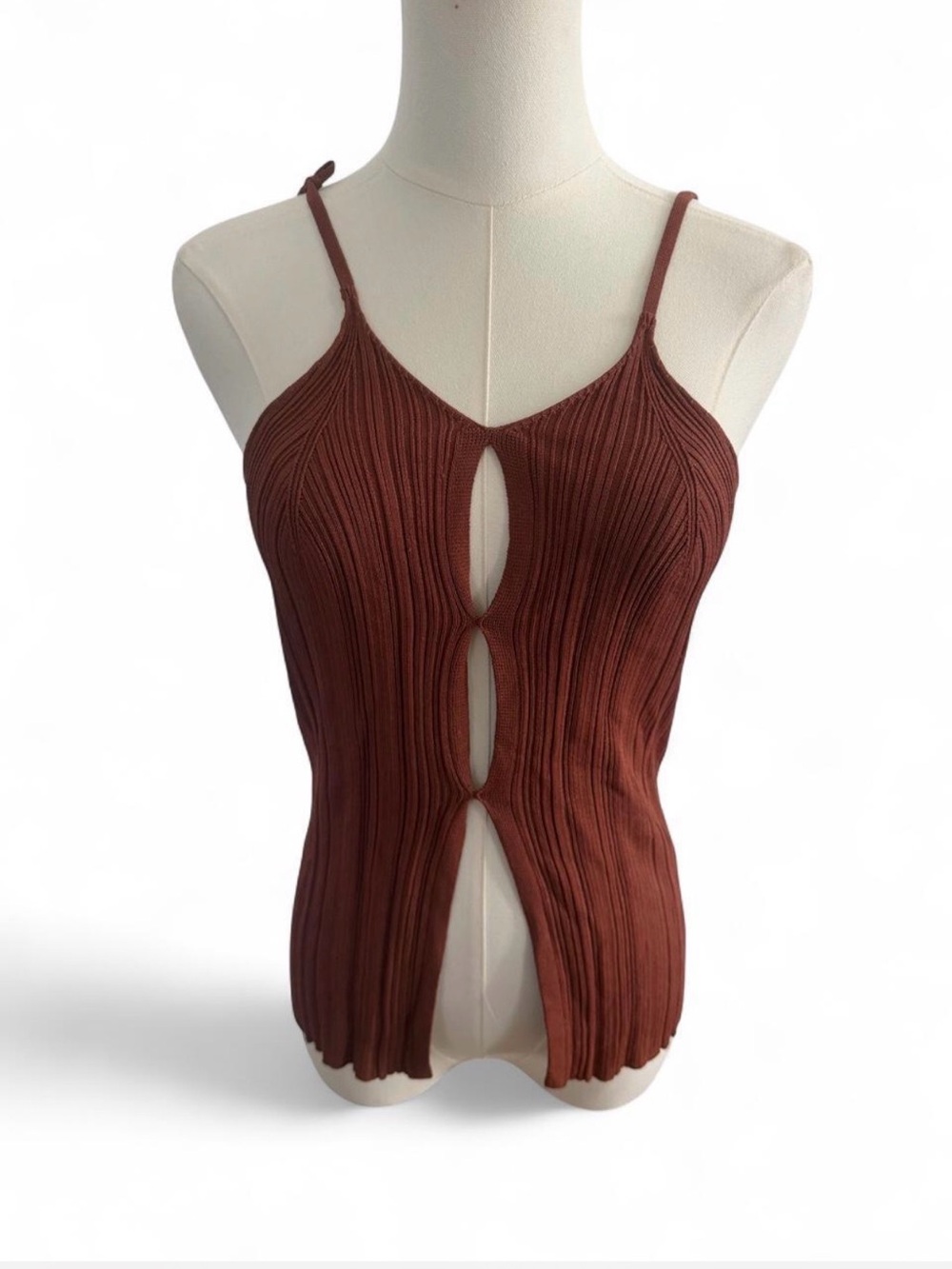 Paris Georgia Ribbed Keyhole Knit Cami Top